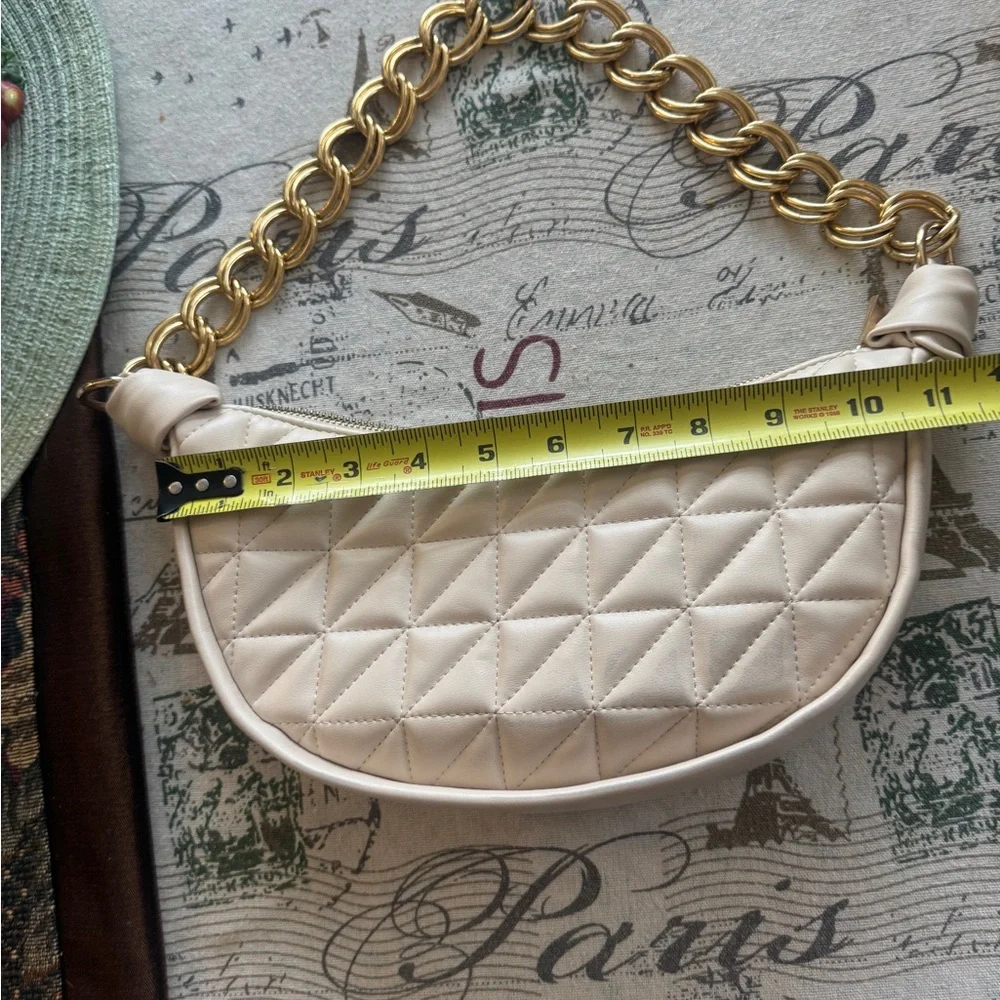 Forever 21 Quilted Cream Color Shoulder Bag - Picture 9 of 14